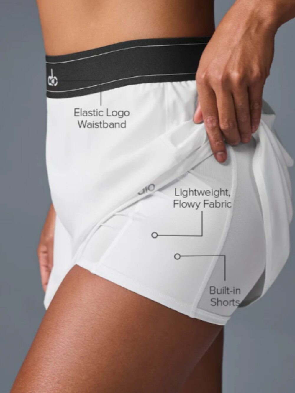 ALO Yoga Match Point Tennis Skirt & Aspire Tank Set White/Black | Multiple Sizes - Picture 10 of 10